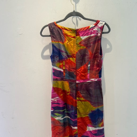 Tory Burch Colorful Mesh V Silk Dress - Picture 4 of 5